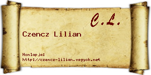 Czencz Lilian névjegykártya